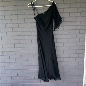 Express Black Asymmetrical One-Shoulder Cocktail Gown